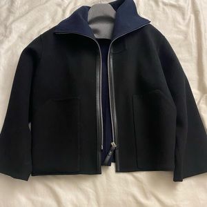 Hermes cashmere black coat